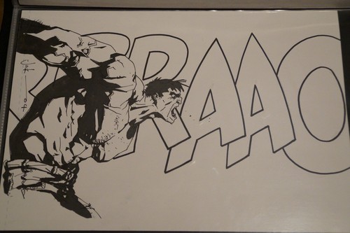 Marvel hulk original card art - original,